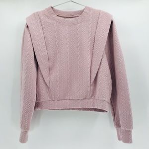 Blank NYC Spin Doctor Quilted Long Sleeve Sweatshirt and Pants Pink Size Medium
